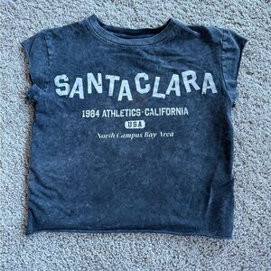 Bershka Dark charcoal Gray Santa Clara Crop Top small